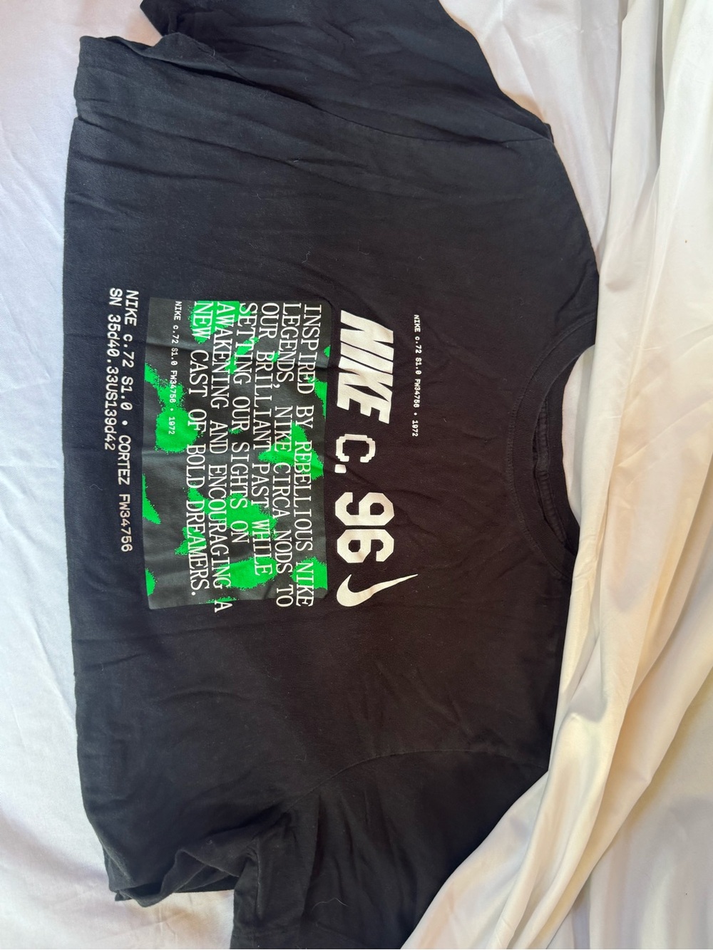 Nike Black Tee with White Printed Logo